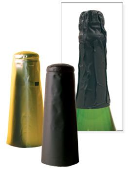 Aluminiumsh�tter til champagneflasker, guldfarvet, 100 stk